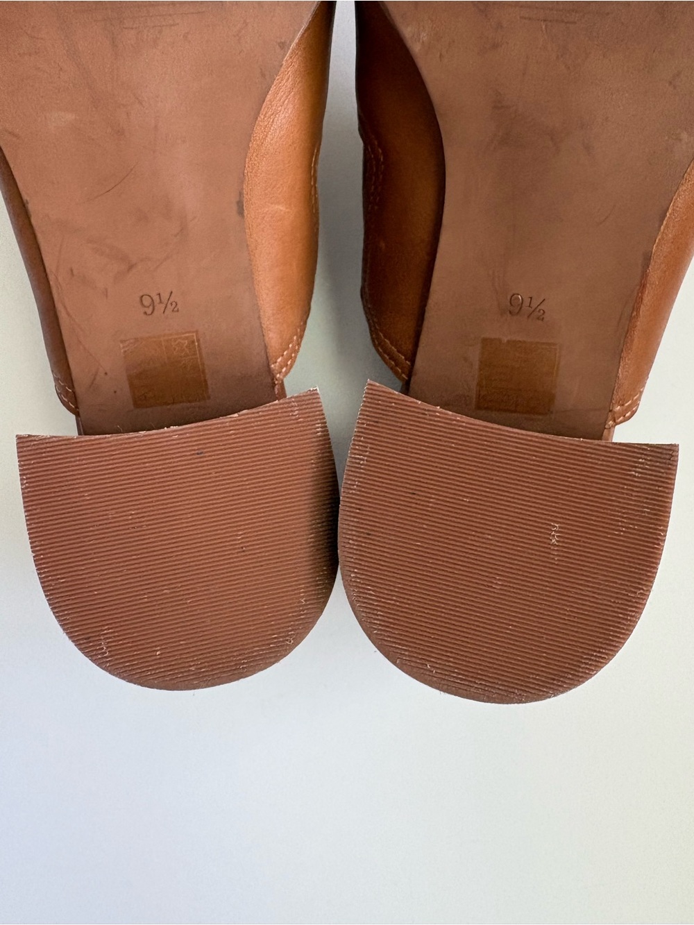 Madewell Carey 100% Leather Brown Stacked Heel Slip-On Mules Size 9.5 - Picture 12 of 12